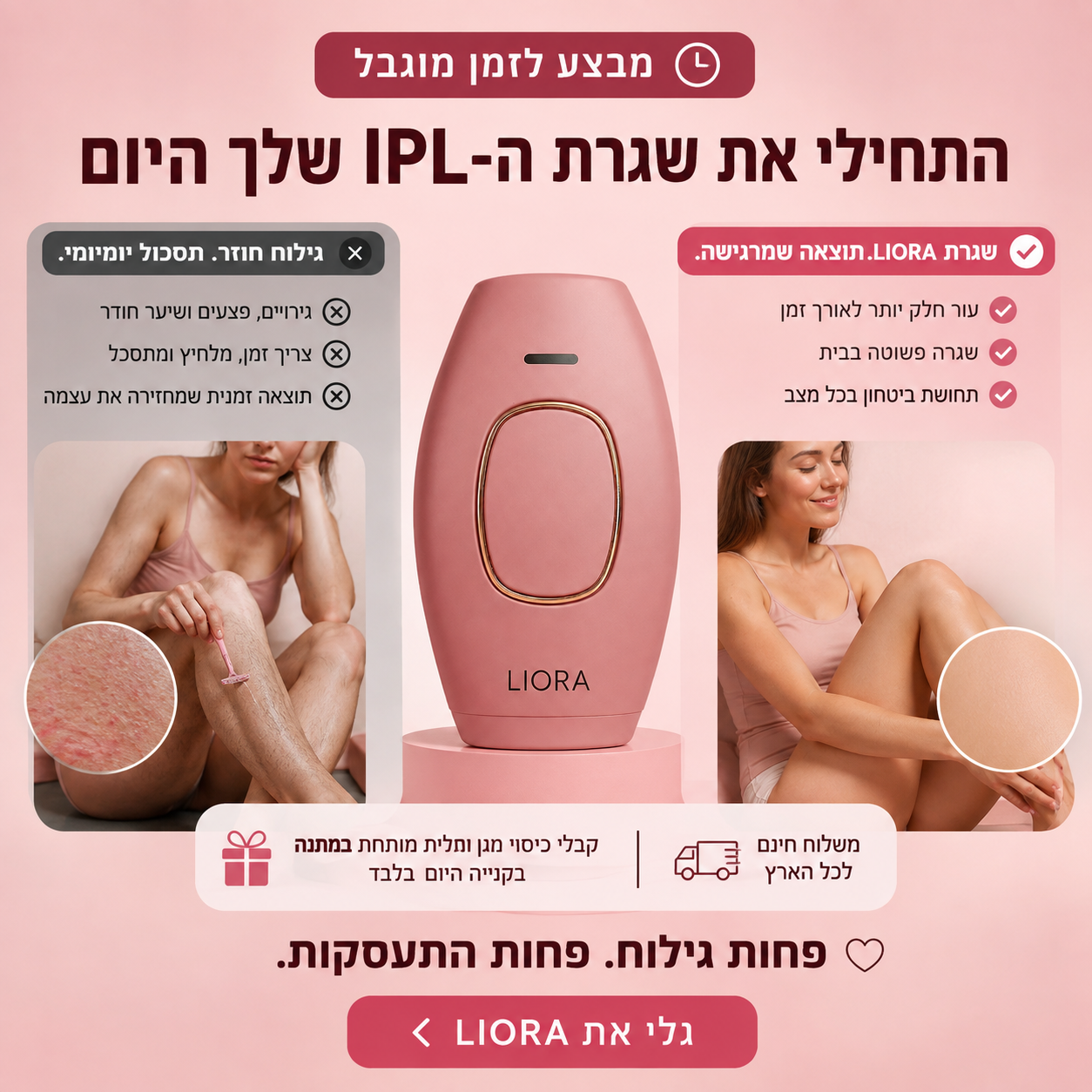 פחות גילוח חוזר, פחות התעסקות ויותר שגרה חלקה