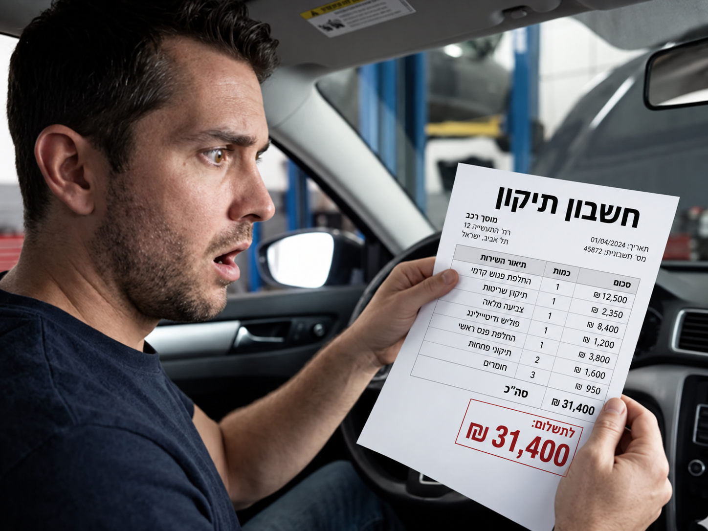 בעל רכב מופתע מחשבון תחזוקה גבוה