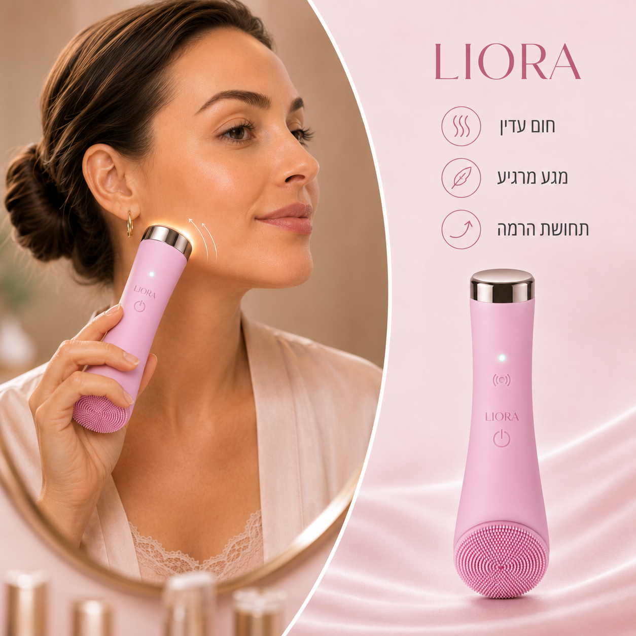 מברשת ניקוי פנים חשמלית מסיליקון | Liora