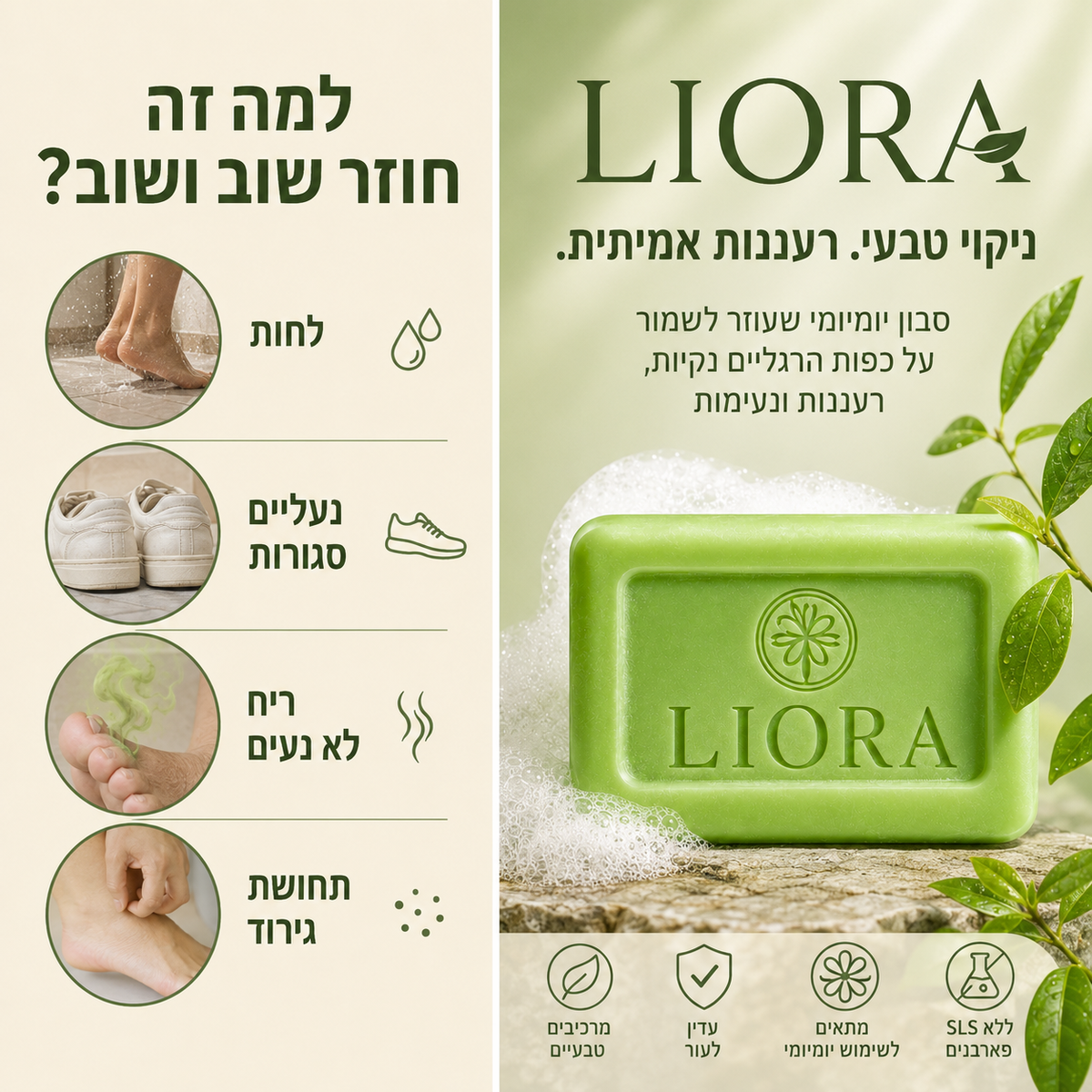 סבון נגד פטריות לכפות הרגליים
