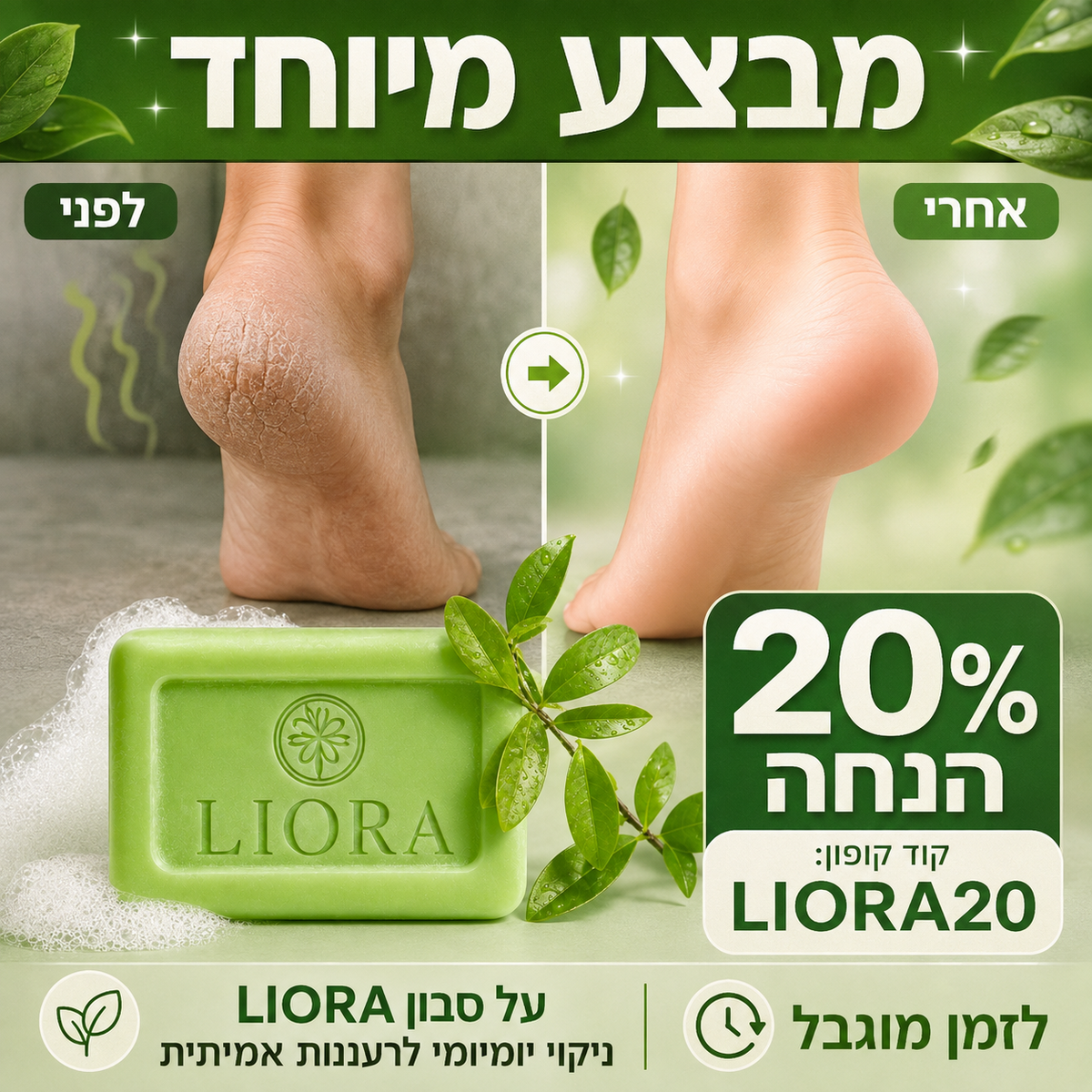 סבון נגד פטריות לכפות הרגליים