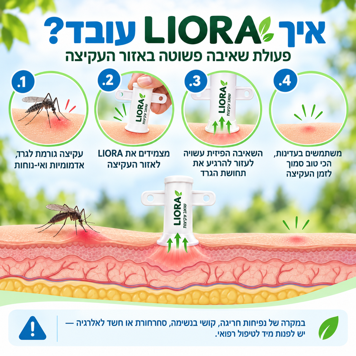 LIORA כלי שאיבה לעקיצות חרקים