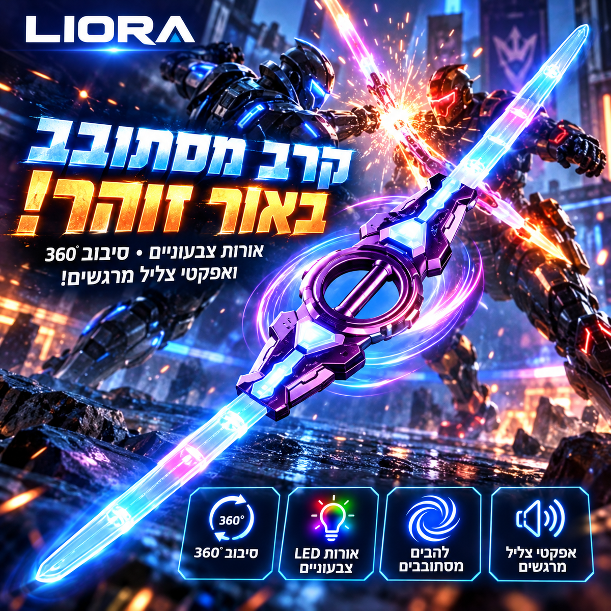 LIORA חרב תאורה מסתובבת